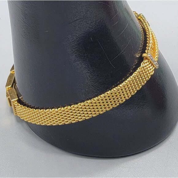 Danbury Mint Marjorie Monogrammed Bracelet 14k Gold Plated Two Diamond 7.5-8.5" - Picture 14 of 16